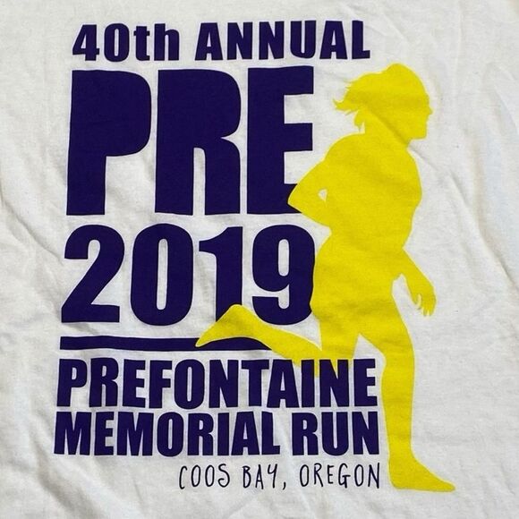 The Nike Tee 40th Annual PRE Prefontaine Memorial Run 2019 Athletic Cut White L - Picture 2 of 11